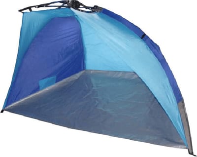 Beachshelter strandtent/windscherm blauw/lichtblauw 200 x 100 cm - Strandtent - Zon/wind bescherming voor kinderen