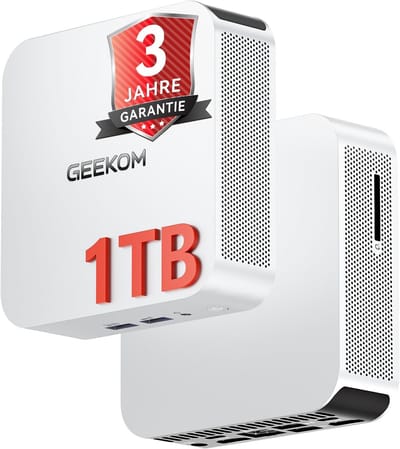 GEEKOM Mini PC A5 Pro-2026 Edition Mini-pc- AMD Ryzen 5 7530U- 1TB SSD- 16GB RAM-Windows 11 Pro- 2 x USB 4/8K Quad-Display- desktop-pc Mini PC met,Mini Computer,Game PC,pc voor games e