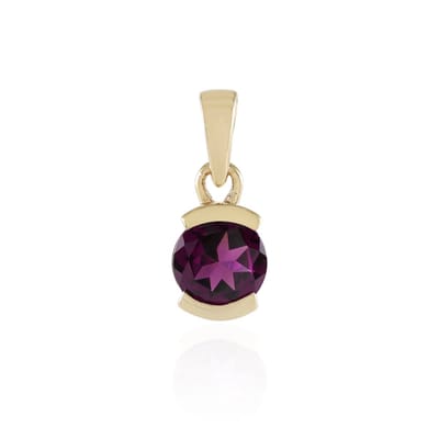 Cavill - Zilveren Hanger - 925 Sterling Zilver Verguld - Naktamunda Rhodoliet 1,27 ct Rond - Luxe Edelsteen Sieraad Rood 17x7 mm