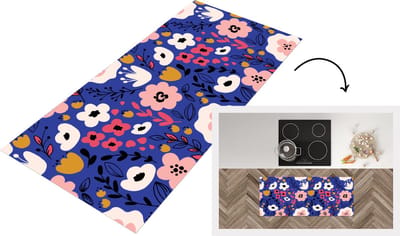 Keukenloper - Loper keuken - Bloemen - Bladeren - Patronen - 120x50 cm - Keukenloper vinyl