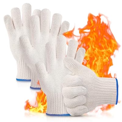 Hittebestendige Katoenen Kookhandschoenen voor Veilige Voedselbereiding - Set van 2 Pairs