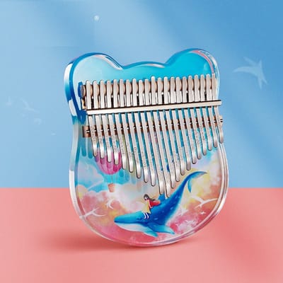 Kalimba Set - 21 Tones - Geschilderde Duimpiano - Muziekinstrument - Geschenk - Inclusief EVA Verdikte Opbergkoffer Walvis