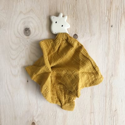 TIKIRI Knuffeldoekje - Giraf - 25X23Cm - Met Bijtring - 0 Jaar