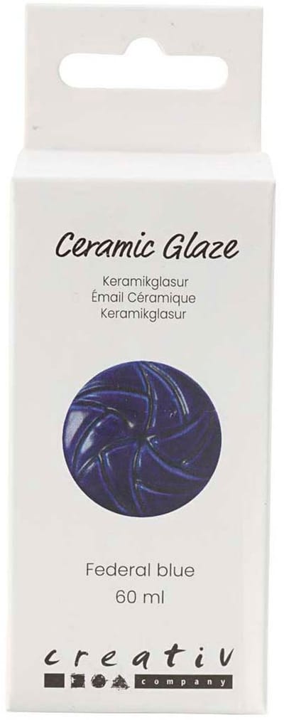 Creativ Company keramiek glazuur Federal Blue 60ml - glanzend en dekkend.