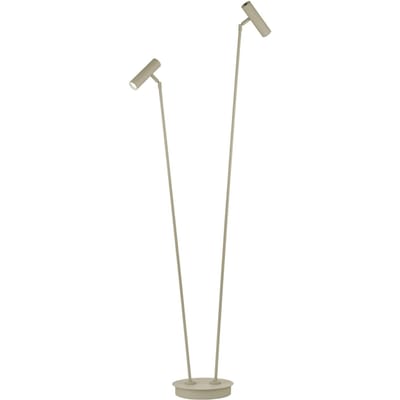 HELL LED vloerlamp Tom Pro, zandkleurig, 2-lamps, CCT, dimmer