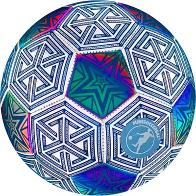 Lichtgevende Voetbal - Reflecterende bal - Glow in the Dark - Normaal Formaat - Maat 5 - Blauw