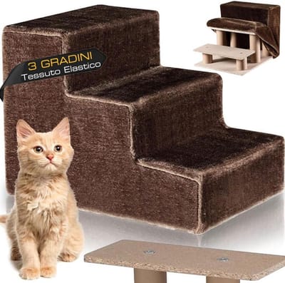 Huisdierentrap - Hondenladder - Huisdieren helpen - Afneembare hoes - 45x36x34 cm - Bruin