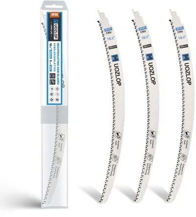 Dailygoods- Reciprocityzaagbladen 420 mm - Set van 3 - Japanse Tanden - 5 TPI - Snoeien van Bomen - Schokbestendig Ontwerp - Zaagbladen