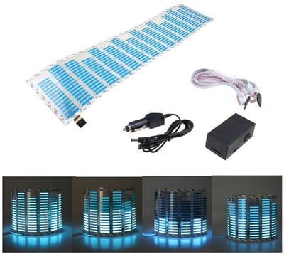 Dailygoods - Geluid Geactiveerde LED Lichten - Kleurrijke Lichtshow - Auto Decoratie - 45 x 11 cm - Muziek Ritme - Coole Autosticker - Voor elke auto