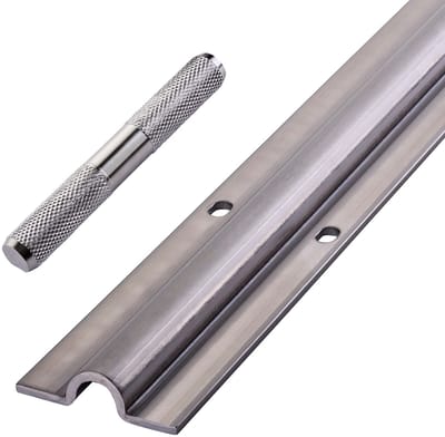 SOTECH vloerrail voor roldeur met deurrollen (R10) looprail 1000 x 55 x 15 mm roestvrij staal incl. verbindingspen voor schuifdeur