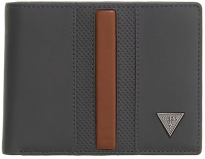 GUESS Leren portemonnee Torino Bifold Wallet Anthracite Grey donkergrijs