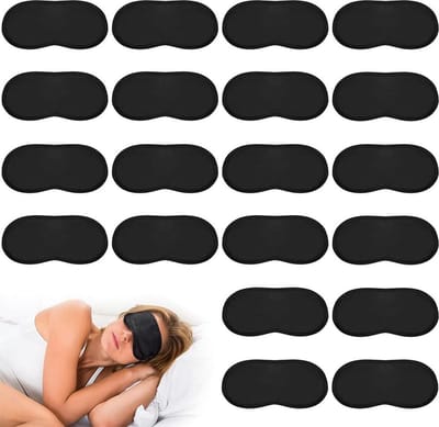20 stuks zijden slaapmasker blinddoek - dames heren - draagbare slaapbril reizen ploegenwerk - zwart Slaapmasker