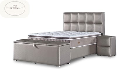 Opberg Boxspring Scarlett zonder matras Taupe 90x200