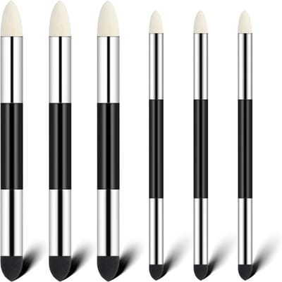 Artist Blending Sponge Pen Set van 6 Stuks - Dubbelzijdige Wasbare Sponskwasten voor Tekenen, Schaduwen en Correcties