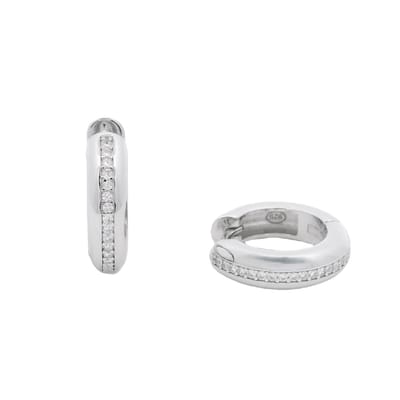 Juwelier Zwartevalk zilveren (gerhodineerd) oorbellen met zirkonia - 22.297