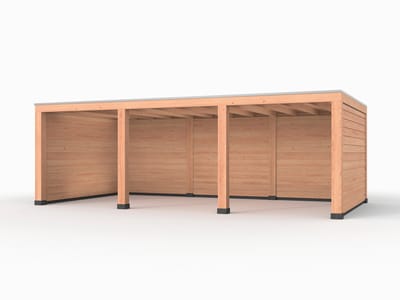 Douglas overkapping, 750 x 400, met achterwand en twee zijwanden, Westwood Modern Plus