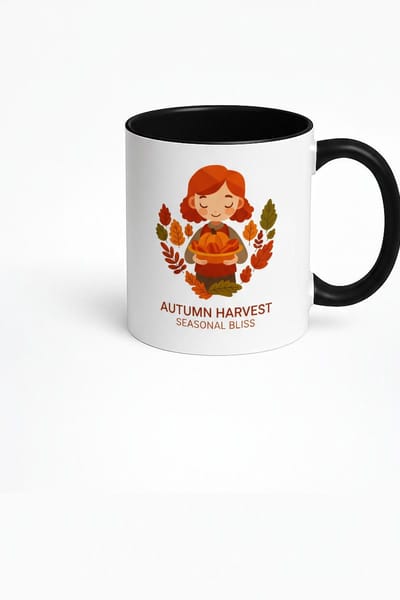 Herfst Oogst Seizoensgeluk Mok - Keramische Koffiemok met Unieke Herfst Print