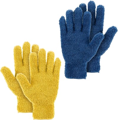 2 Paar Microvezel Stofhandschoenen, Wasbaar, Schoonmaakhandschoenen voor Keuken, Huis, Jaloezieën, Lampen en Meubels, Ideaal voor Moeilijk Bereikbare Plaatsen