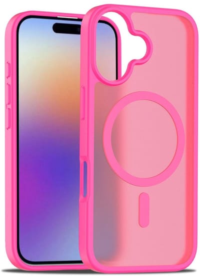 Solidenz Hoesje - Geschikt voor iPhone 17 - FrostMag Backcover geschikt voor MagSafe - Fel Roze