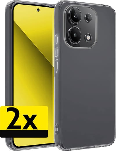 Hoesje - 2 Stuks - Geschikt voor Xiaomi Redmi Note 13 4G - Sterk & Shockproof - Case Siliconen - Back Cover - Telefoon Hoes - Telefoonhoesjes - Transparant