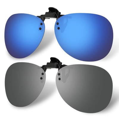 Shopcentral - Clip-on Zonnebril - Polaroid Clip-on - UV-bescherming - Grijs - Geschikt voor receptbril - Voor mannen en vrouwen