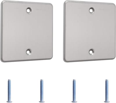 Afdekplaat - Wandgat afdekking - Stopcontacten afdekken - Geborsteld oppervlak - 2 stuks - Zilver