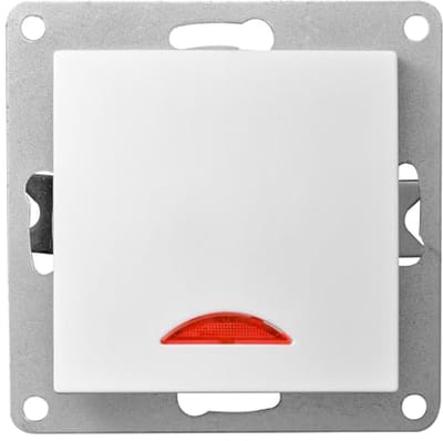 Inbouwschakelaar met Controlelampje | 250V~/10A, Wit, Eigentijds Design