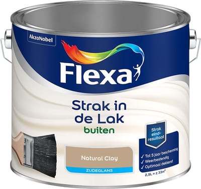 Flexa - Strak In De Lak Buitenlak Zijdeglans - Natural Clay - Mengverf - 2,5 L