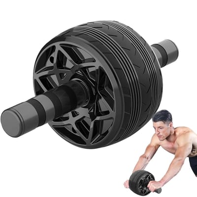 Ab Wheel, Home Workout Buiktrainer, Automatische Rebound Core Krachtapparatuur, Full-Body Fitness Roller Abs, Armen & Rug Duurzaam PVC, Ideaal voor Thuisgym Training