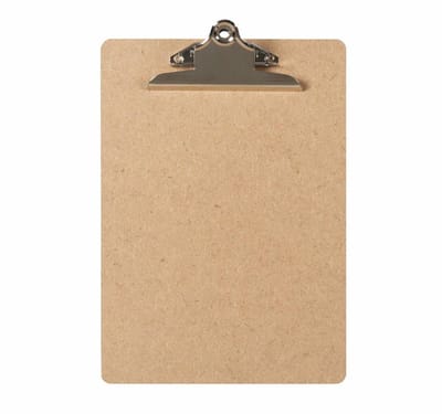 LPC  Klembord - clipboard - hout/mdf/hardboard- A4 -145 mm butterfly klem