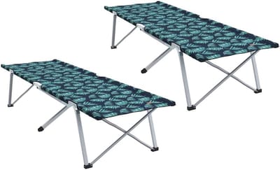 Opvouwbaar Camping Bed - Vouwbaar Kampeerbed - Buiten Ontspanning - Waterafstotende Stof - 194 x 625 cm - Bladpatroon