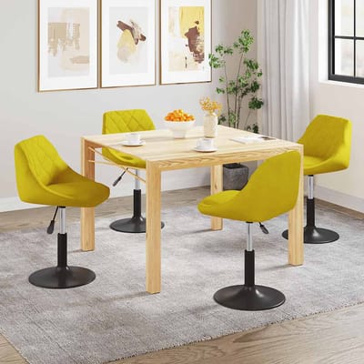 vidaXL - Eetkamerstoelen - draaibaar - 4 - st - fluweel - mosterdgeel