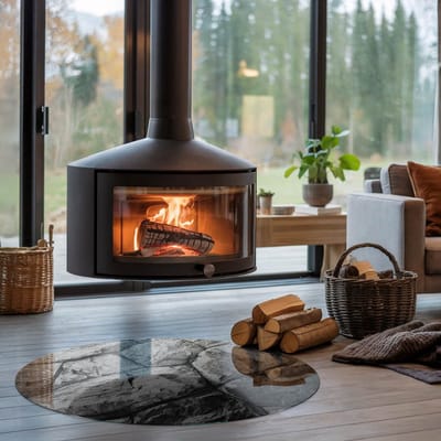 Coloray Vloerplaat Houtkachel - Plaat onder Houtkachel - 100 cm x 100 cm - Kachel Onderplaat - Grijs Vloerplaat Kachel - Vloerplaat Voor Kachel - Onderplaat Kachel - Houtkachel Vloerplaat - Plaat Kachel