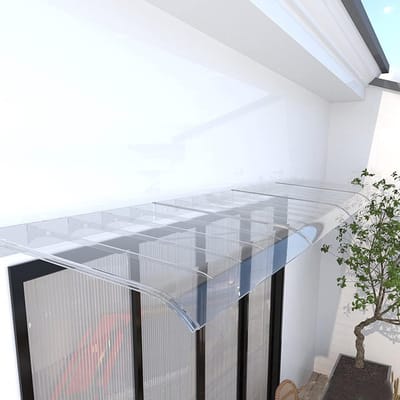 Transparante Luifel - Regenkap Deur - Bescherming Buiten - Gebogen Ontwerp - 40 x 259 cm - Helder