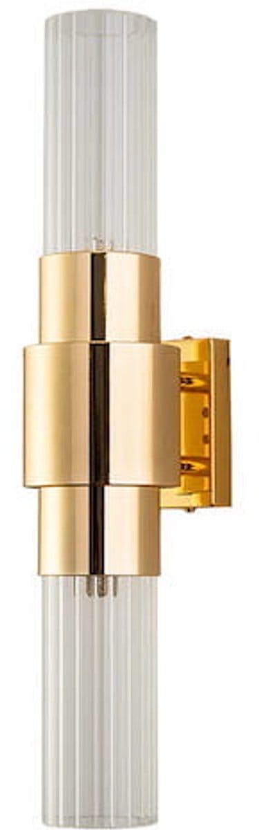 Iluminar Glass & Brass - Wandlamp - Enkele Tube - Gepolijst Messing - 2x G9 Fitting