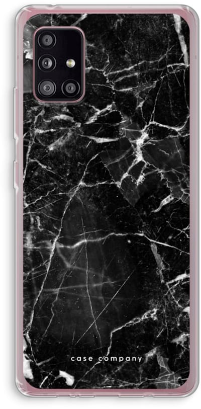 Case Company® - Hoesje geschikt voor Samsung Galaxy A51 5G hoesje - Zwart Marmer - Soft Cover Telefoonhoesje - Bescherming aan alle Kanten en Schermrand