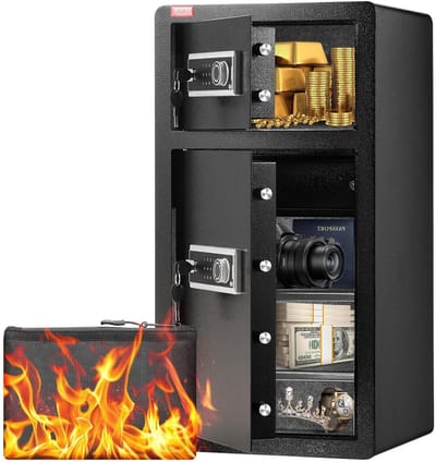 Dubbele Deur Kluis - Veiligheidsbox - Waardevolle Spullen - Dubbel Alarmsysteem - 1557 Liter - Zwart