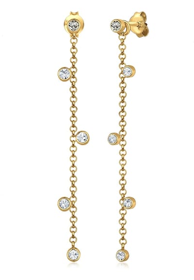 Elli - Oorbellen - Dames oorhangers met kristallen in 925 sterling zilver - Dames