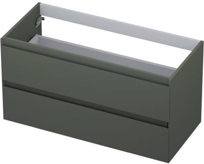 INK - Onderkast 2 Laden Greeploos Gelakt 45gr - 1000x450x520 Mm - Mat Beton Groen