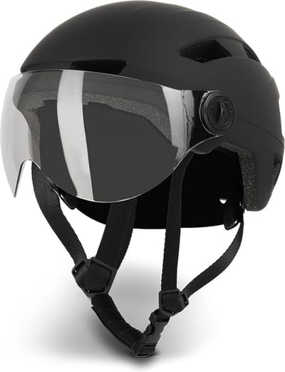 Lightyourbike ® ROADSTER - Speed Pedelec Helm met vizier & verlichting - NTA 8776 - Helm Snorscooter - Helm Speed Pedelec - Zwart - Maat M