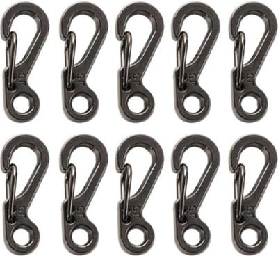 FSW-Products - 4 Stuks - Karabijnhaken - Karabijnhaak - Carabiners - Festonhook - Antraciet - Aluminium - Sleutelhanger