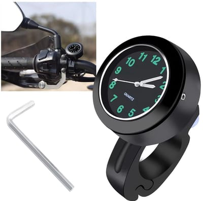 Allecto - Stuurklok - Waterdicht Horloge - CNC-gecoat Aluminium - Zwart - Universele Motorfiets Stuur - Ideaal voor Buitengebruik
