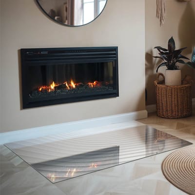 Coloray Vloerplaat Houtkachel - Vloerplaat voor Houtkachel - 120 cm x 80 cm - Vloerplaat Open Haard - Wit Vloerplaat Kachel - Onderplaat - Plaat voor Onder Kachel - Kachel Vloerplaat - Onderplaat Voor Houtkachel