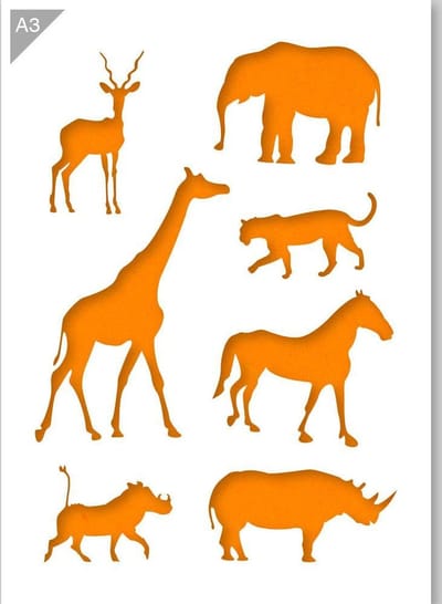 Dieren sjabloon – A3 – Stencils – QBIX