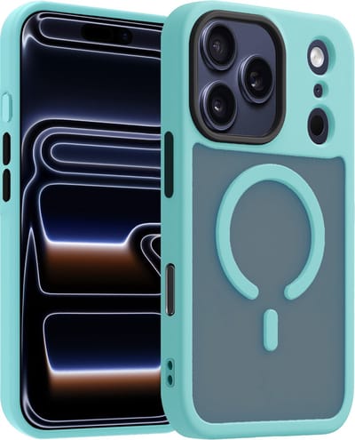 Hoesje - Geschikt voor iPhone 17 Pro / 18 Pro - Magsafe Compatible - Sterk & Shockproof - Back Cover - Telefoon Hoes Shockproof - Shock Proof Case - Telefoonhoes - Lichtblauw