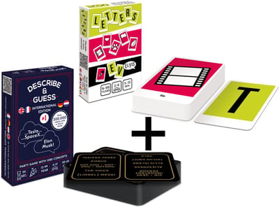 COMBI-DEAL: Describe & Guess - International Edition #1 (NL+UK+DE+FR) + Letters - quick word game / association game (NL+UK+DE+FR+IT+ES)