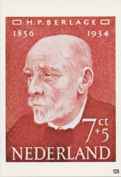 Briefkaart met afbeelding Hendrik Petrus Berlage postzegel