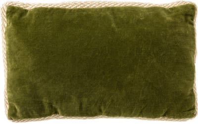 Dutch Decor MANOE - sierkussen 30x50 cm - effen kleur - jute rand - Cardamom Seed - groen - Inclusief binnenkussen - Luxe kussens voor woonkamer & bank