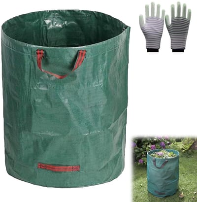 Dailygoods- Tuinafvalzak 272 liter - Robuuste Tuinzak - Stabiele Bladzak - Handgrepen - Scheurvast - Milieuvriendelijk Polypropyleen - Afvalzak