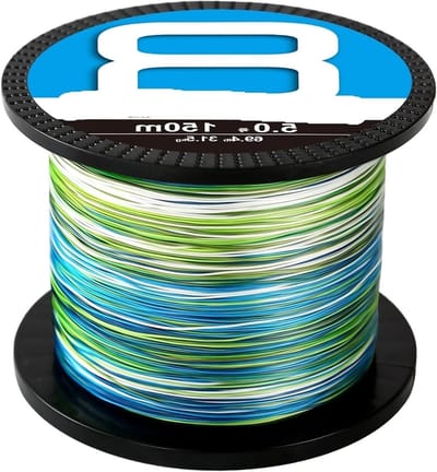 Gevlochten Vislijn - Multifilament Lijn - Vissen - 8 Strengen Constructie - 300 m - 16 lb - Camo Aqua